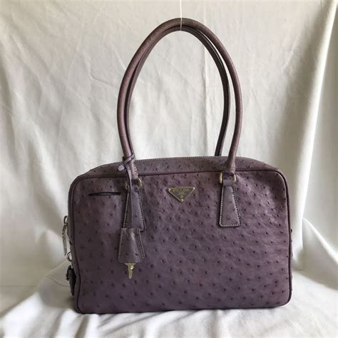 prada purple ostrich handbag|prada galleria leather bag.